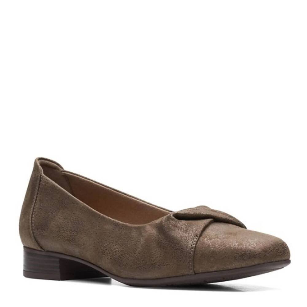 Clarks Collection Tilmont Dalia Bronze Metallic Square Toe Low Heel Pumps 9M